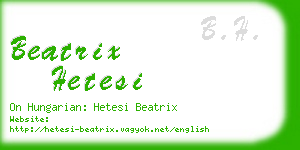 beatrix hetesi business card